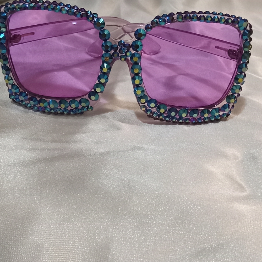 Vibrant Purple Rhinestone Sunglasses NWOT